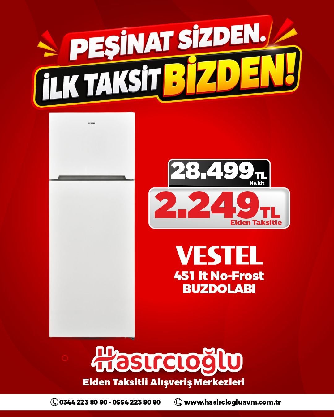 VESTEL 451 LT NO-FROST BUZDOLABI