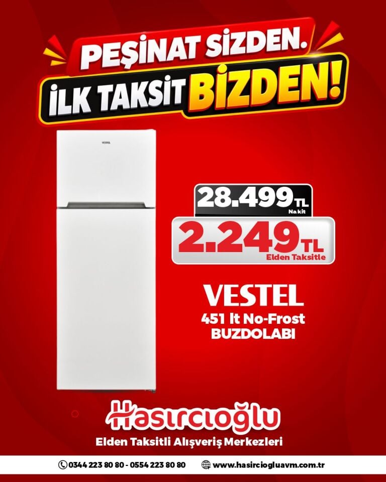 VESTEL 451 LT NO-FROST BUZDOLABI
