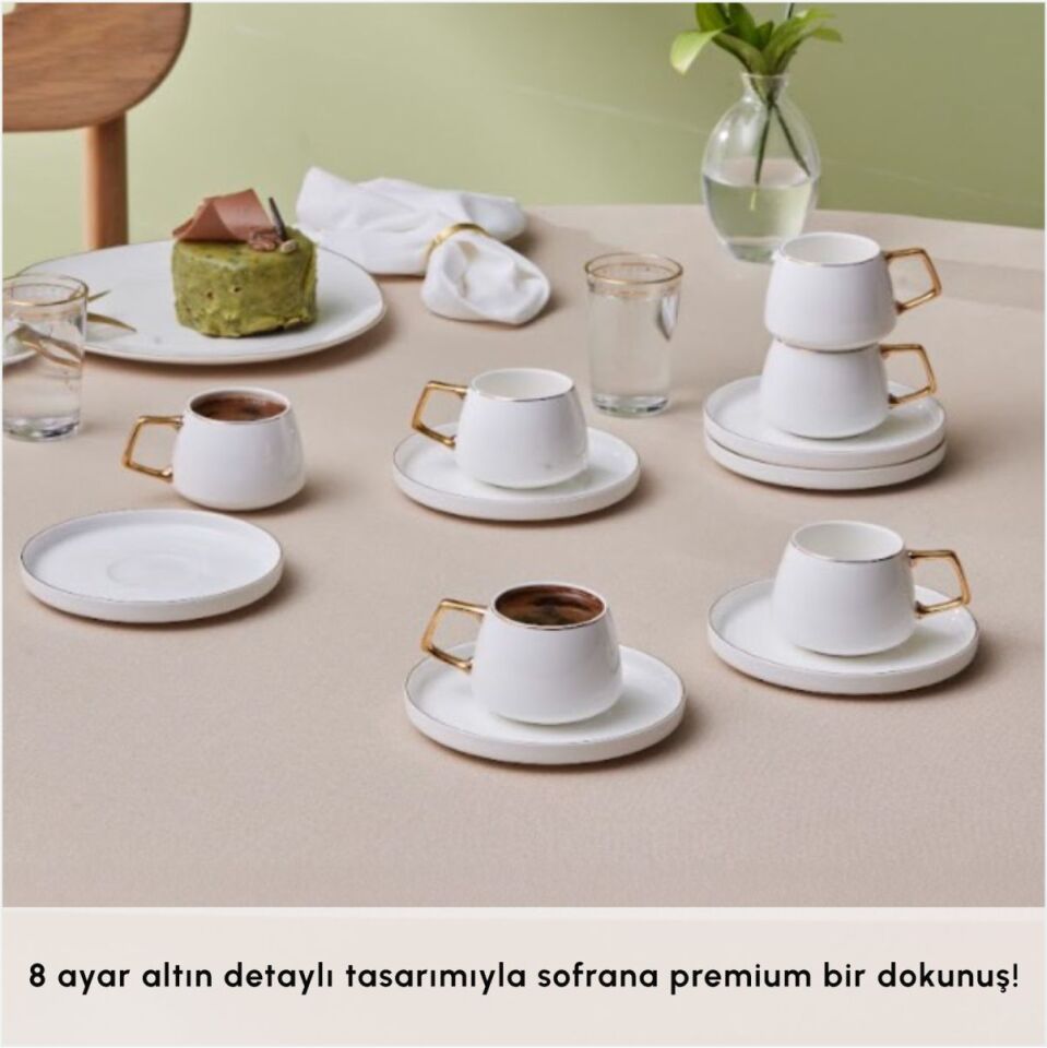 KARACA STURN 6 KİŞİLİK KAHVE FİNCAN TAKIMI GOLD