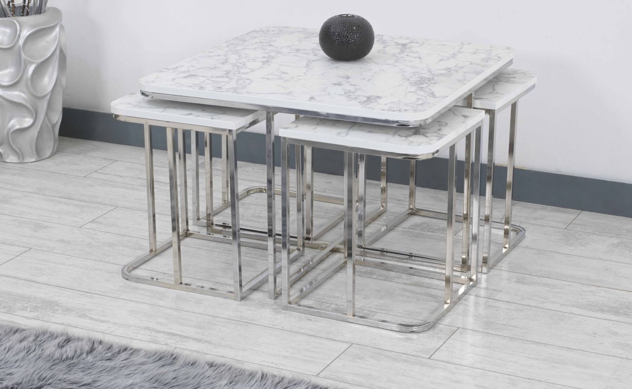 Odabaşı Yaşam 4+1 Sehpa Karara Krom Ayak