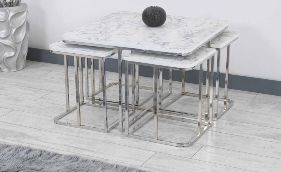 Odabaşı Yaşam 4+1 Sehpa Karara Krom Ayak