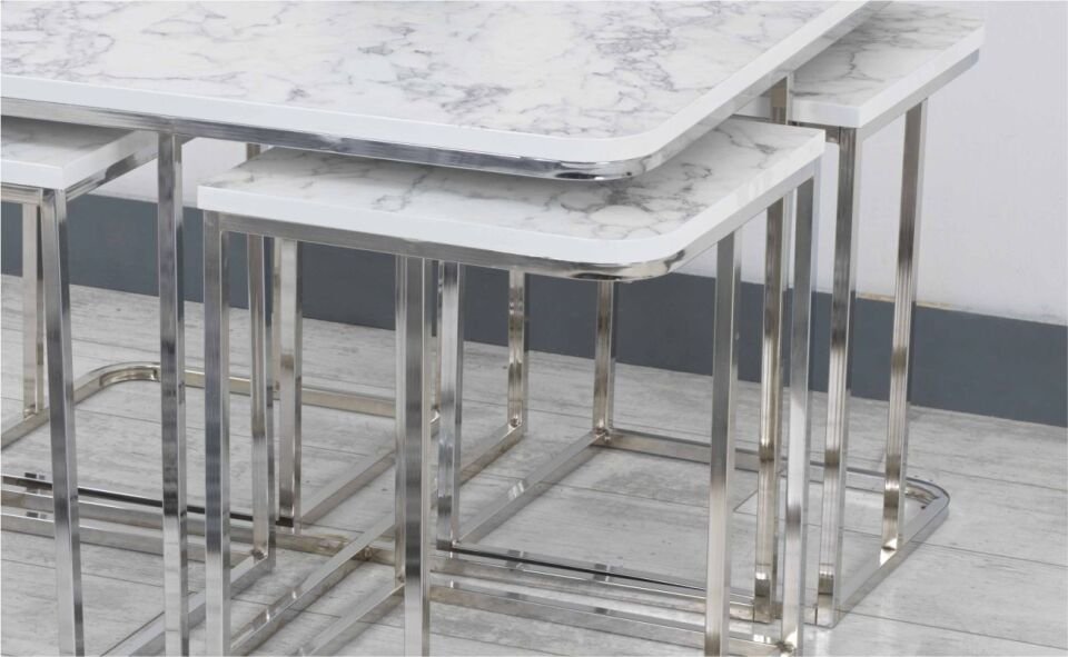 Odabaşı Yaşam 4+1 Sehpa Karara Krom Ayak