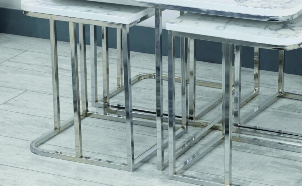 Odabaşı Yaşam 4+1 Sehpa Karara Krom Ayak