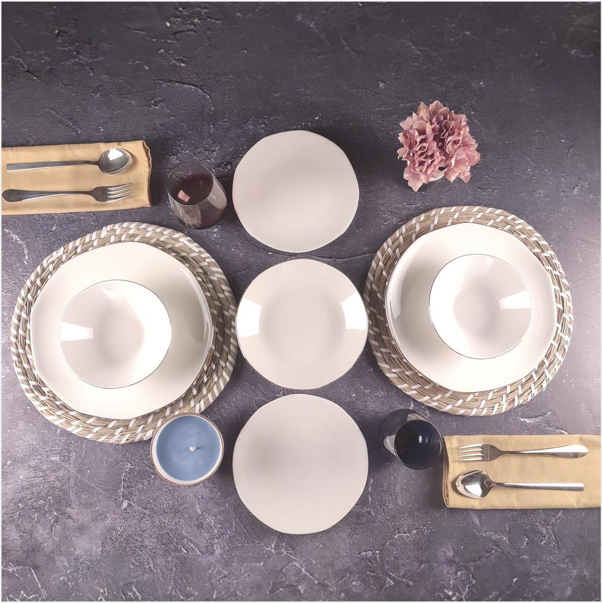 ÖZTÜRK TULU ORGANİK YEMEK TAKIMI 24 PARÇA-DB2573