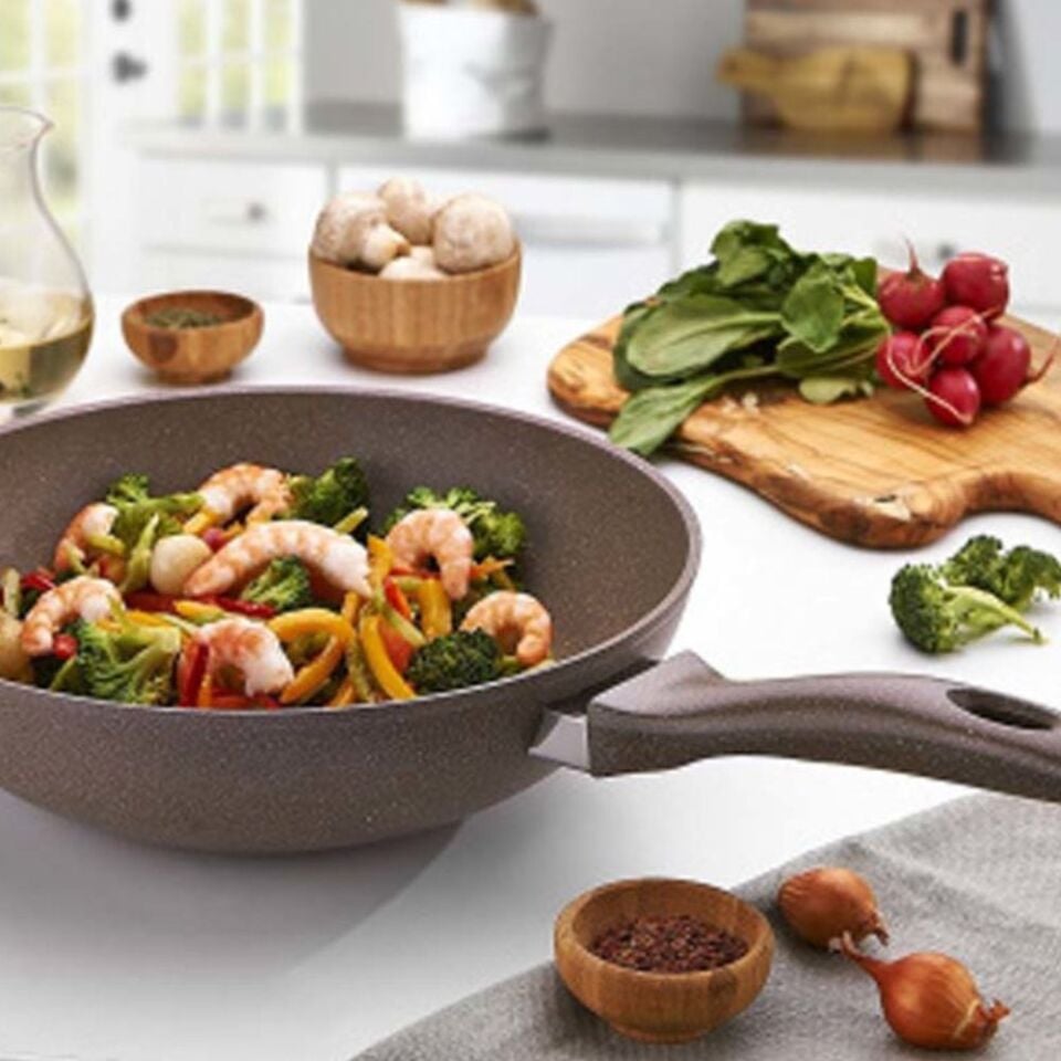 Safınox Saflon Granit Line Wok 28Cm Tava-Kahve