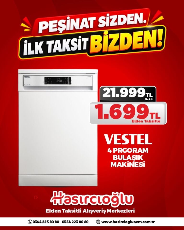 VESTEL 4 PROĞRAMLI BULAŞIK MAKİNASI