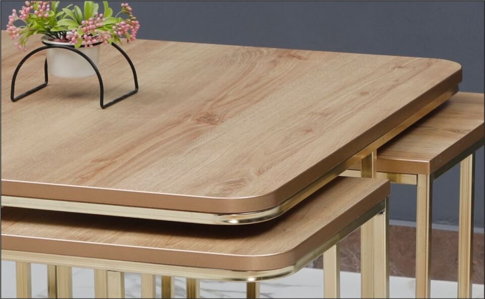 Odabaşı Yaşam 4+1 Sehpa Ceviz Gold Ayak