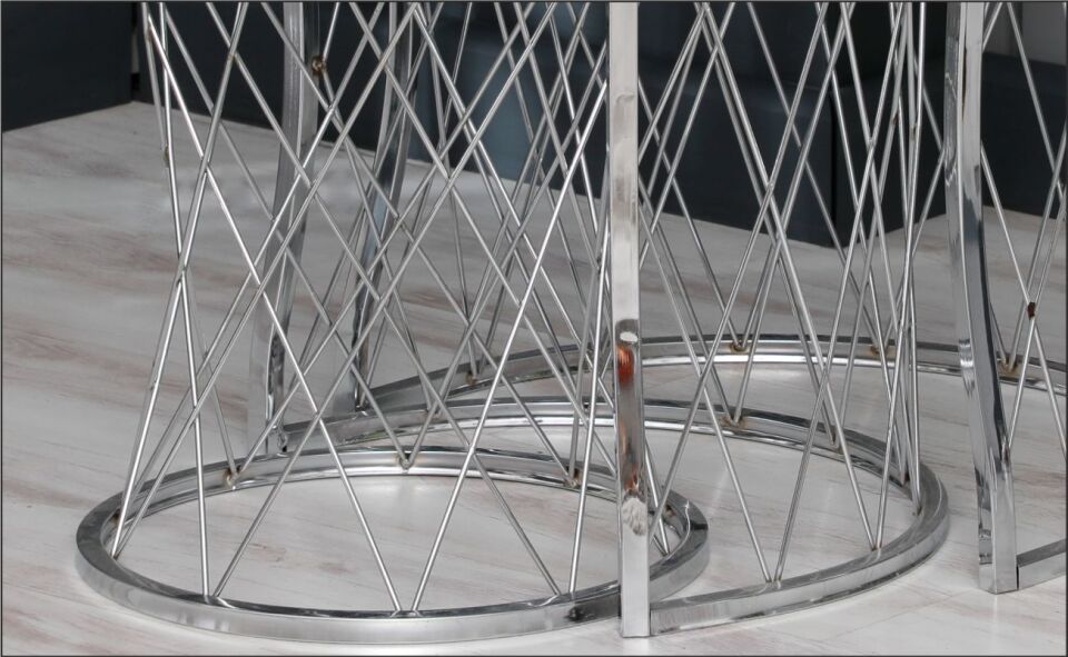 Odabaşı Hasır Ahşap C Zigon Sehpa İroni Krom