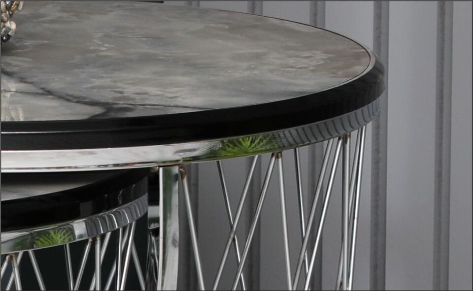 Odabaşı Hasır Ahşap C Zigon Sehpa İroni Krom