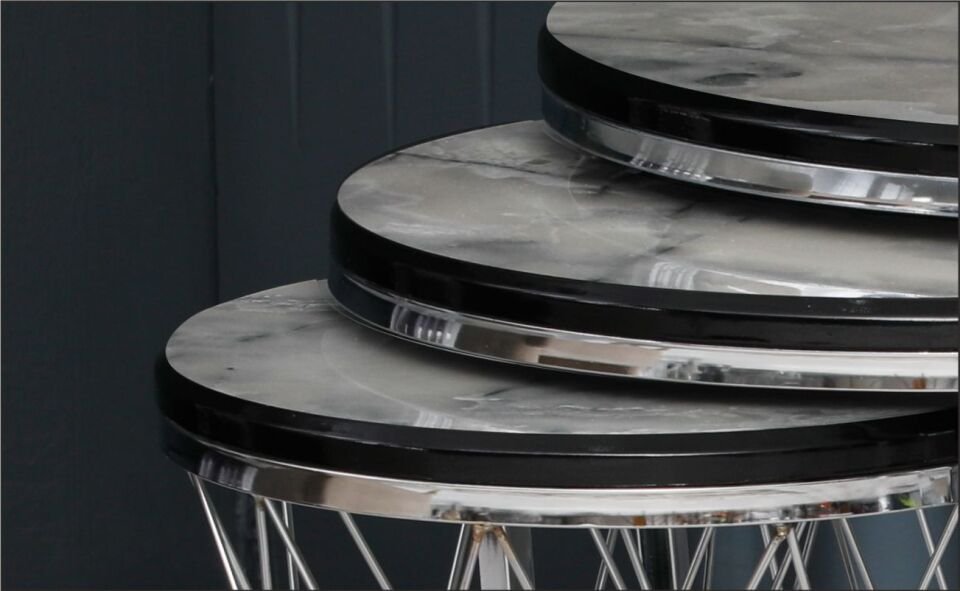 Odabaşı Hasır Ahşap C Zigon Sehpa İroni Krom