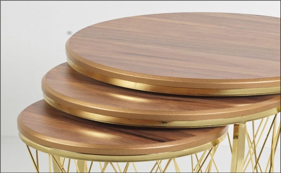 Odabaşı Hasır Ahşap C Zigon Sehpa Ceviz Gold