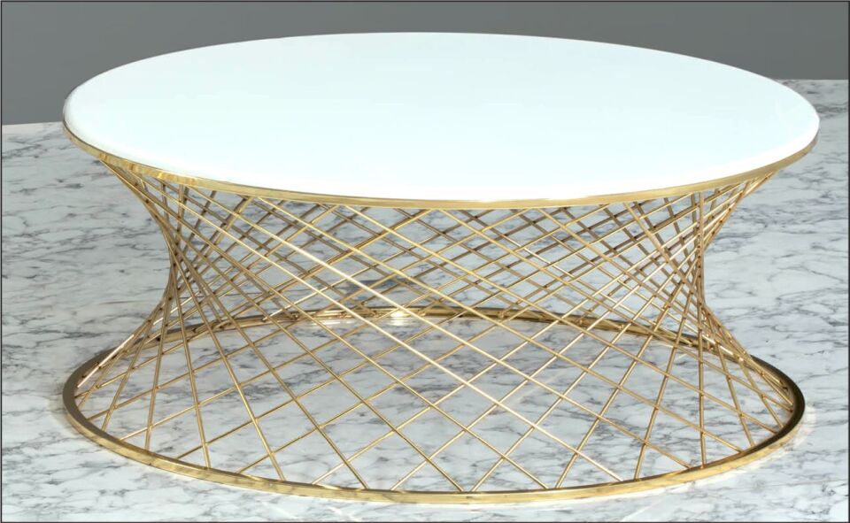 Odabaşı Hasır C Ahşap Orta Sehpa Düz Beyaz Gold