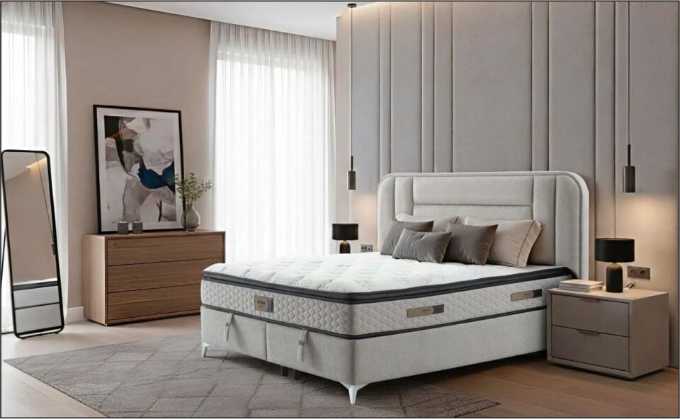SÜSLER PETRA 160X200 BAZA BUKLE GRİ