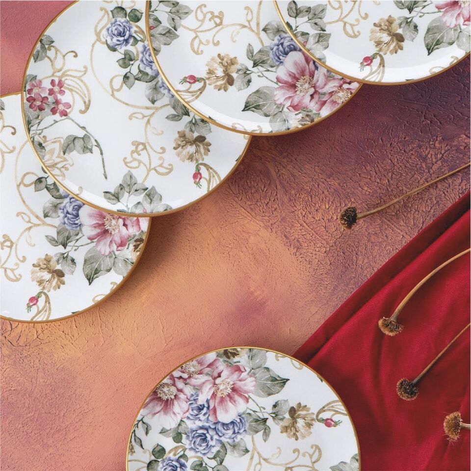 Acar Hca-06406/6 Rosa 6 Lı Pasta Tabağı 19 Cm