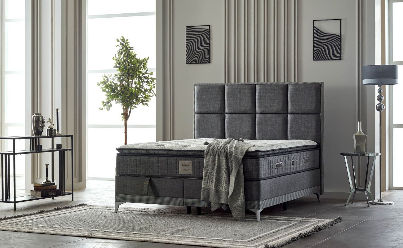 Calista 160X200 Baza Seti Keten Grı