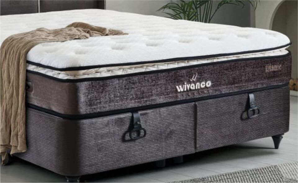 TOMA TİTANİC160X200 YATAK GRİ ÇİZGİ