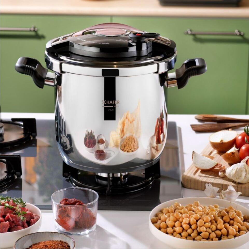 Schafer Cooky Düdüklü Tencere 7 L- Siyah/Rosegold