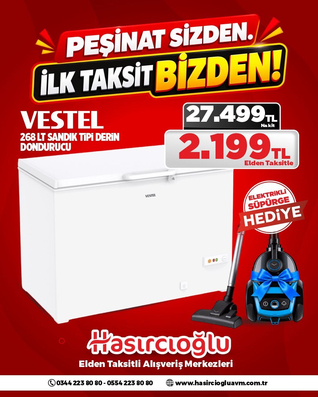 VESTEL 268 LT SANDIK TİPİ DERİN DONDURUCU