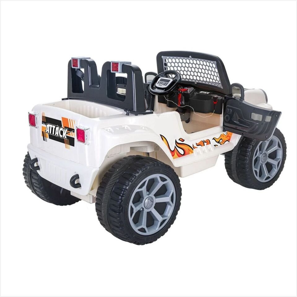 PİLSAN ATTACK ÇİFT KİŞİLİK AKÜLÜ ARABA 12V KUMANDALI BEYAZ