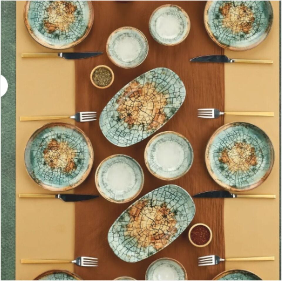 Cooker 14 Parça Pure Porselen Kahvaltı Seti