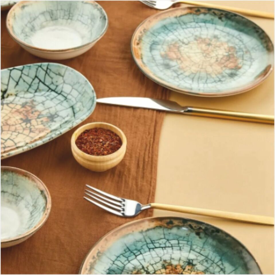 Cooker 14 Parça Pure Porselen Kahvaltı Seti