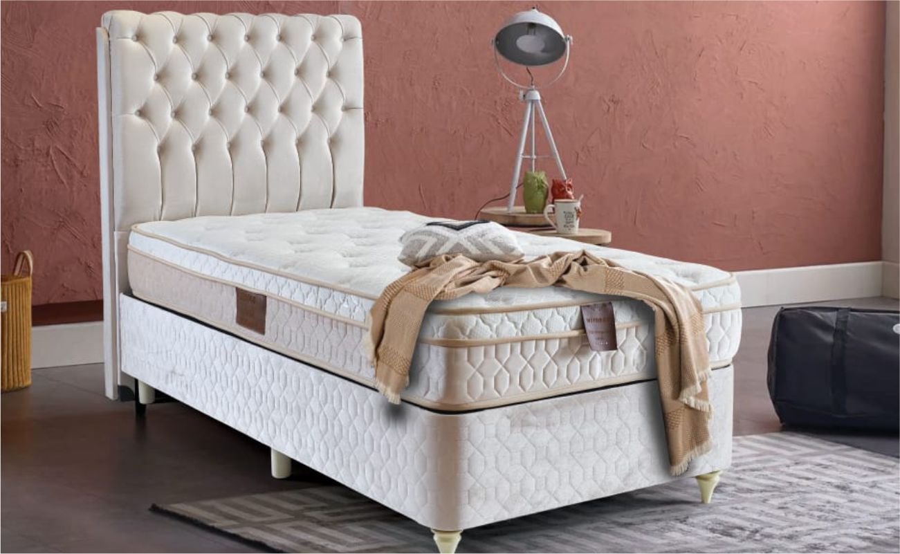 TOMA KALBEN BAZA YATAK SET 100X200 KREM