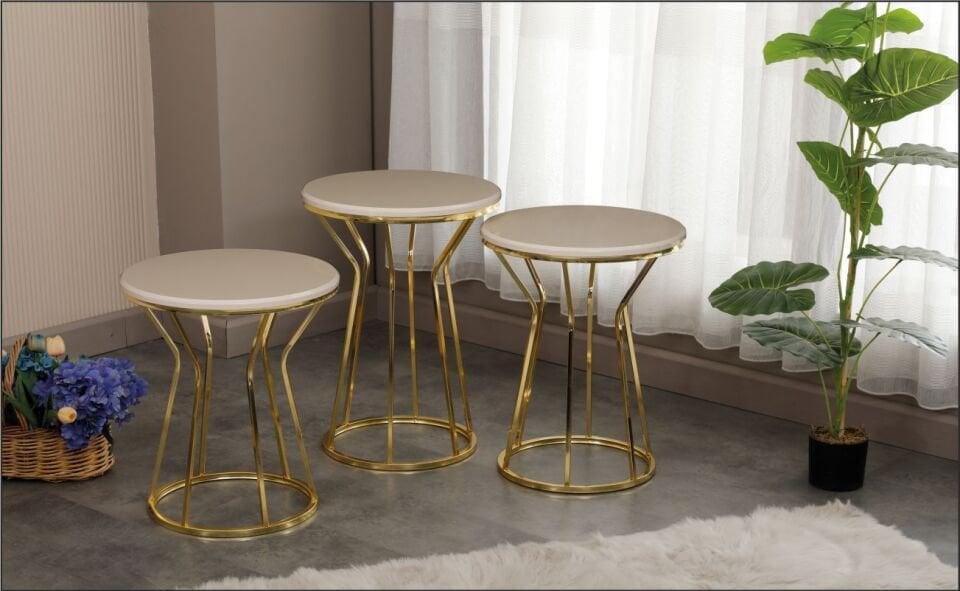 Odabaşı Kum Saati Efes Zigon Sehpa Gold Ayak