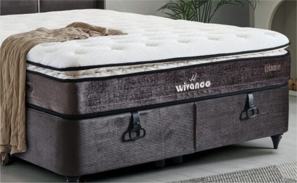 TOMA TİTANİC BAZA YATAK SET 160X200 YATAY ÇİZGİ