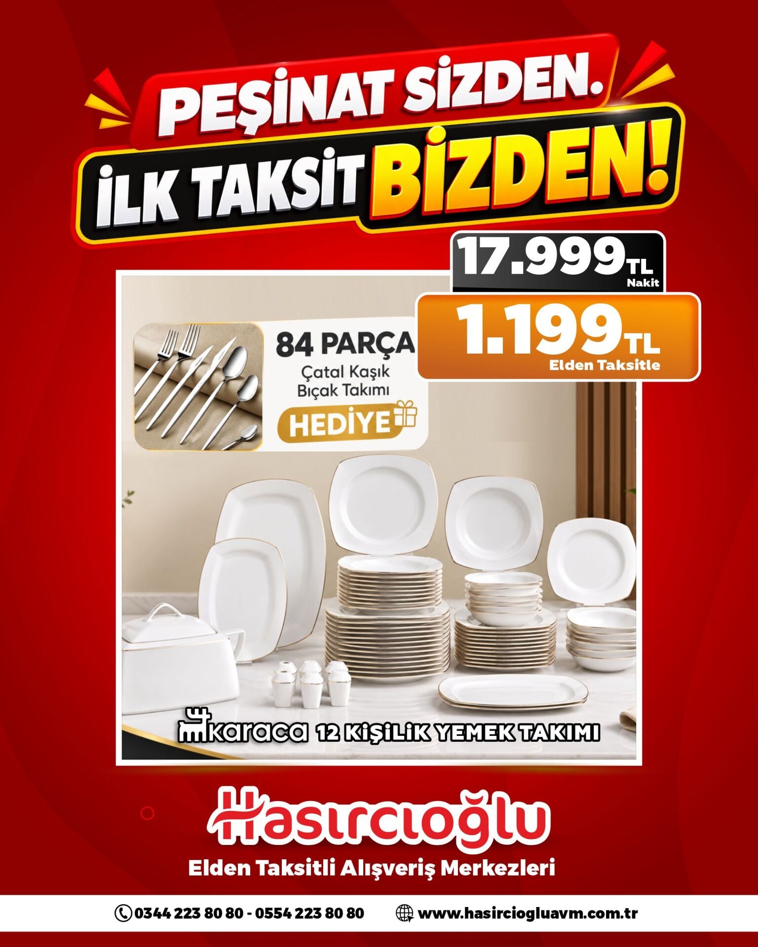 KARACA 12 KİŞİLİK YEMEK TAKIMI