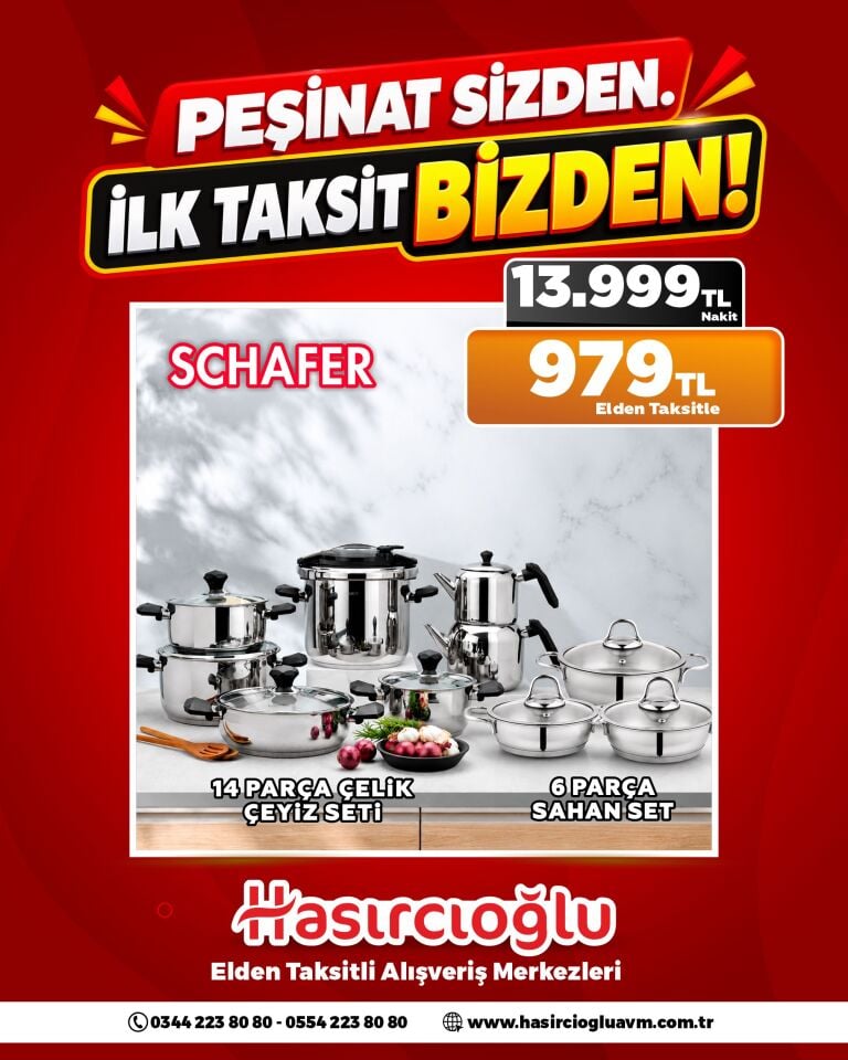 SCHAFER 14 PARÇA ÇELİK ÇEYİZ SETİ
