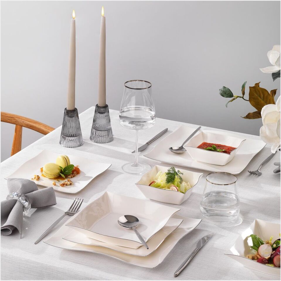 SCHAFER LOVİSE YEMEK TAKIMI 24 PARÇA-PLATİN