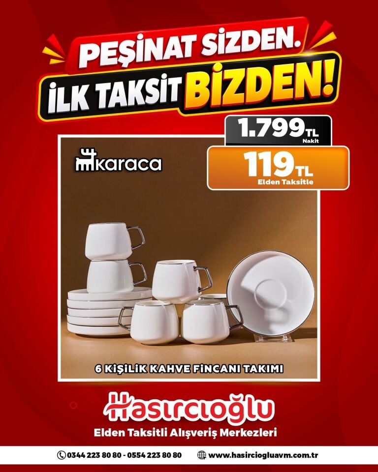 KARACA 6 KİŞİLİK KAHVE VE FİNCAN TAKIMI