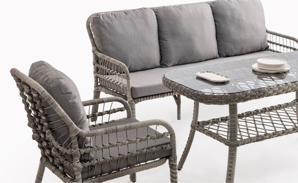 Pisa (3+1+1 Sehpa) Takım Grı