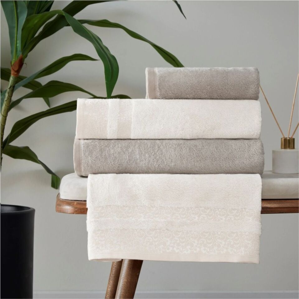 Taç Flame Bambu Classic Aile Seti Taş Ekru Vizon