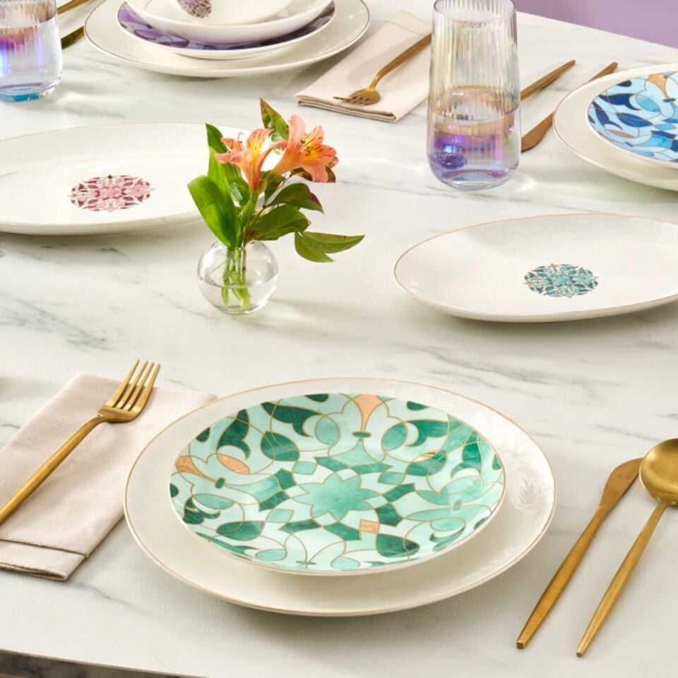 Karaca Elegance Bone Aria 56 Parça 12 Kişilik Yemek Takımı