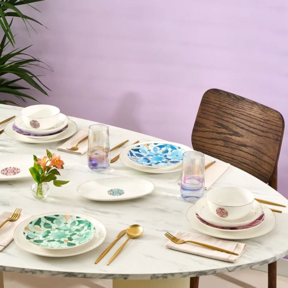 Karaca Elegance Bone Aria 56 Parça 12 Kişilik Yemek Takımı