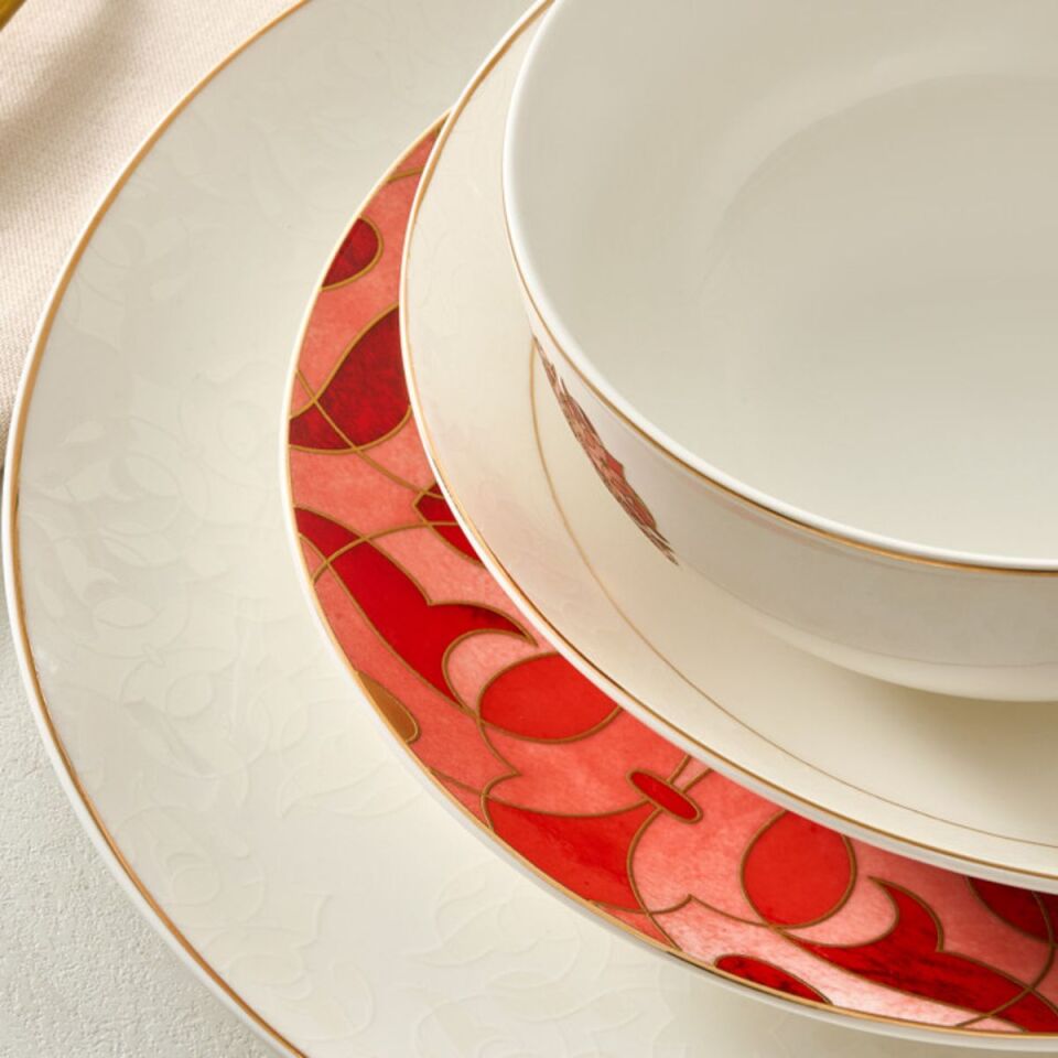 Karaca Elegance Bone Aria 56 Parça 12 Kişilik Yemek Takımı