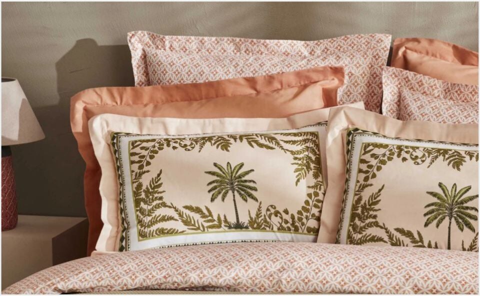 Karaca Home Afzelia Çift Kişilik Percale Nevresim Pike Hediyeli Takım Pudra