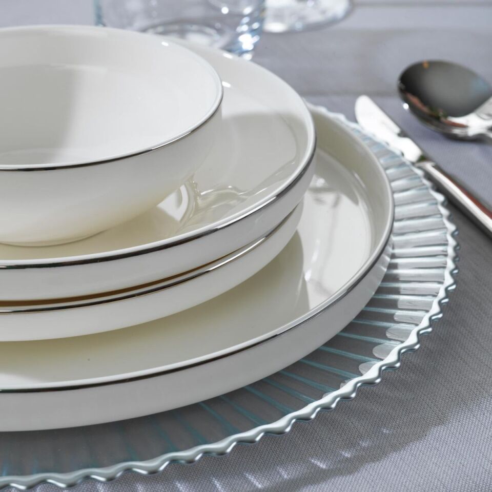 Schafer Adel Platin Yemek Takımı-56 Parça-Platin