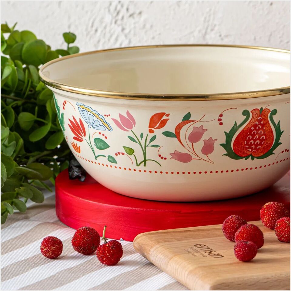 Emsan Nar Emaye Salata Kasesi 22 cm
