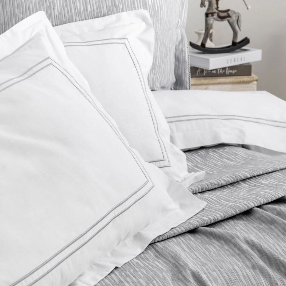 Schafer Home Pavia Şönil Yatak Örtüsü Nevresim Set 7 Parça. - Gri