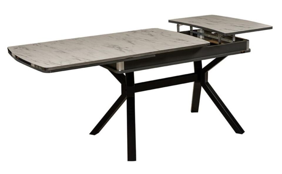F.Yıldız Ms055 Siyah Ayak Marmö Beyaz 80X130 Masa