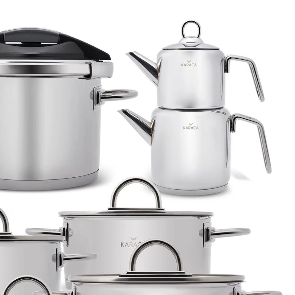 Karaca Platinium 17 Parça İndüksiyon Tabanlı Çeyiz Tencere Seti