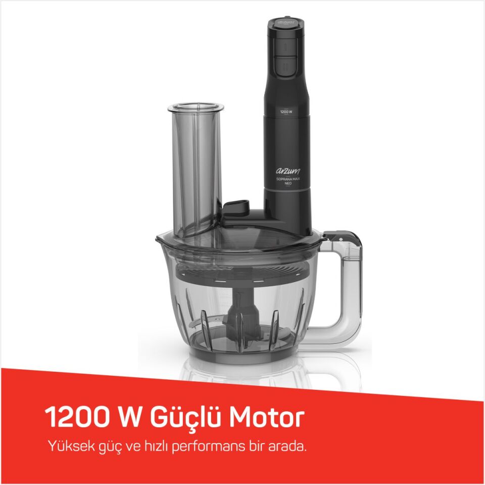 Arzum Ar1187-0100 Soprano Max Neo Multi Blender Seti Siyah