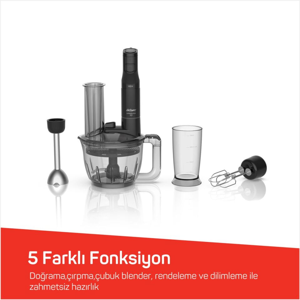 Arzum Ar1187-0100 Soprano Max Neo Multi Blender Seti Siyah