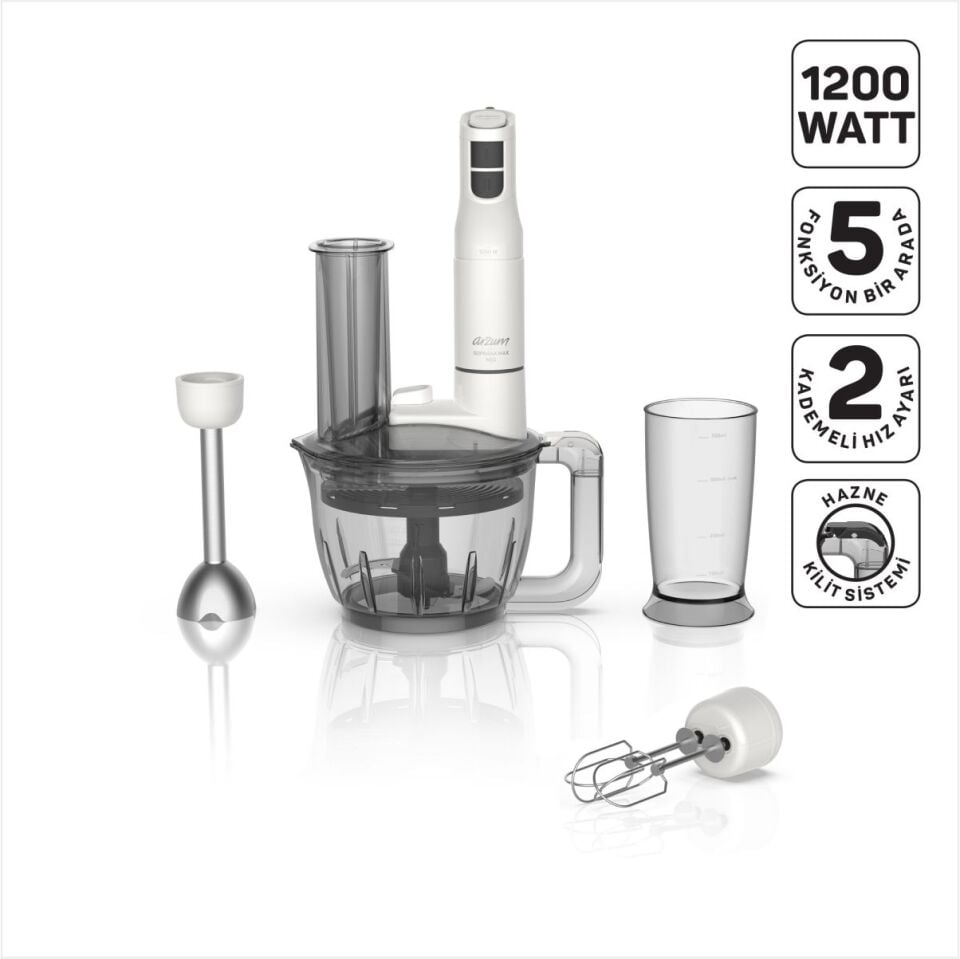 Arzum Ar1187-0200 Soprano Max Neo Multi Blender Seti Beyaz