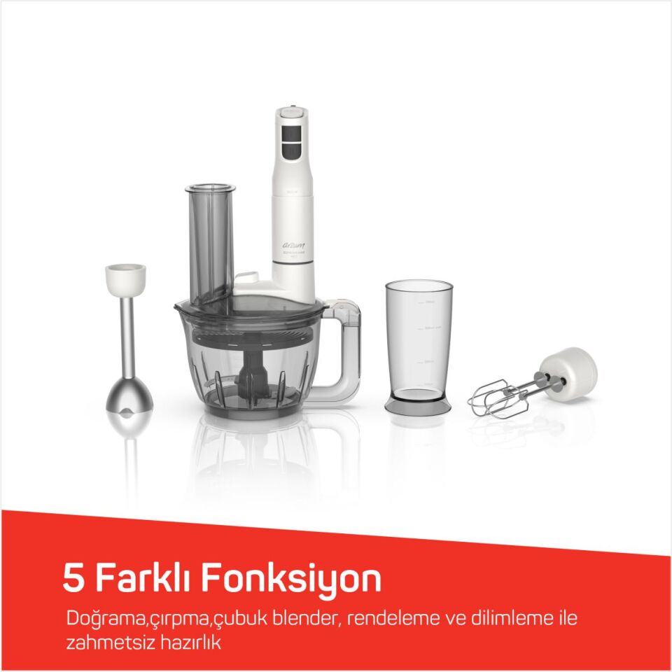 Arzum Ar1187-0200 Soprano Max Neo Multi Blender Seti Beyaz