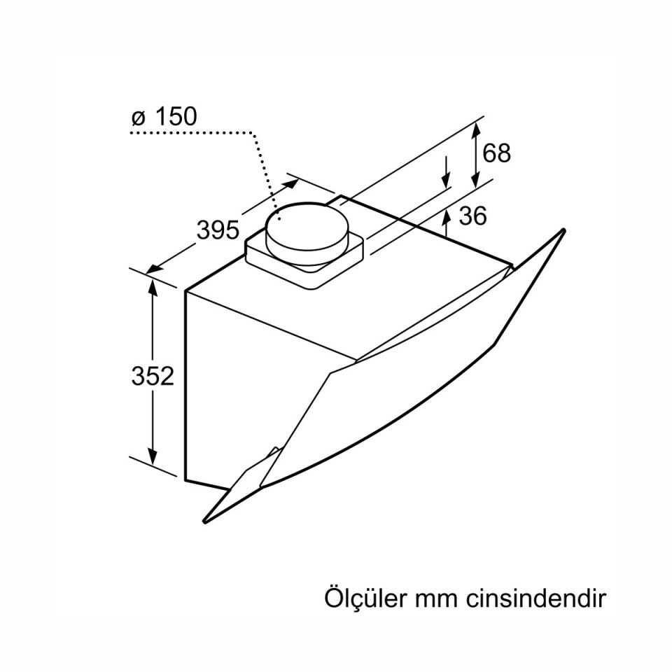 Profilo DVE6G560 Siyah Duvar Tipi Davlumbaz