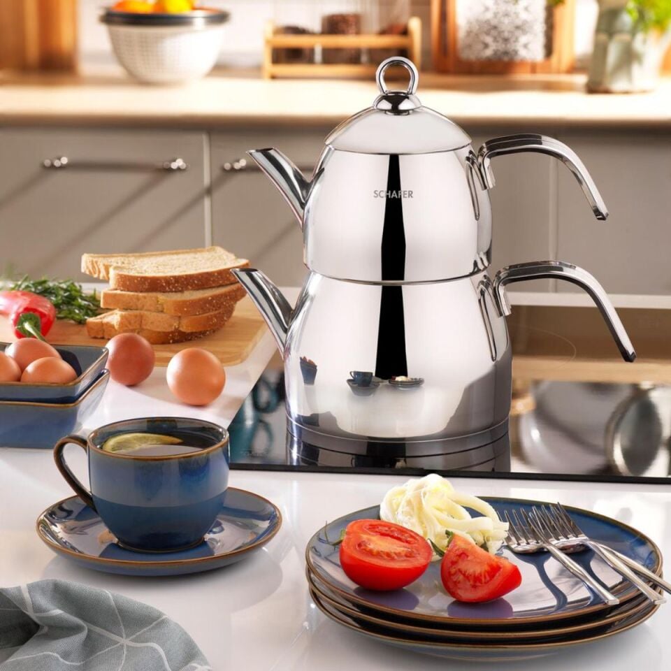 Schafer Brilla Çelik Çaydanlık Takımı 3 Parça-Inox