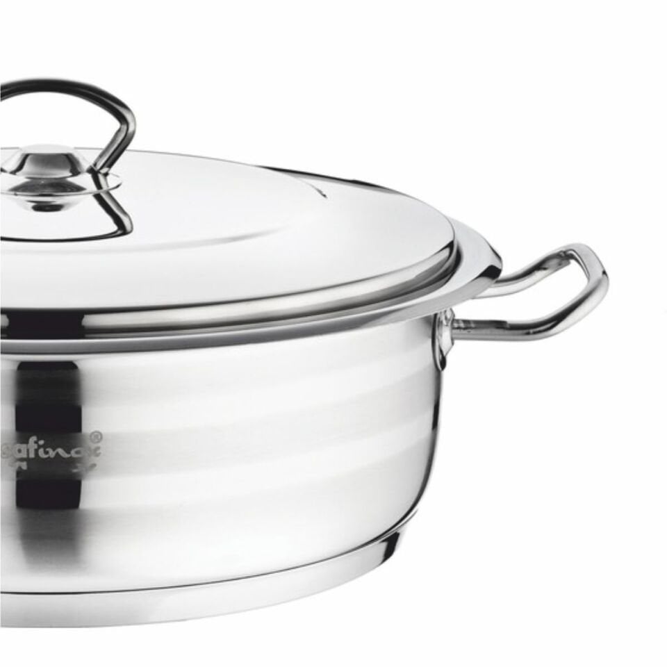 Safınox 28X09 Flavıa Kısa (Karnıyarık) Tencere Tel Kulplu